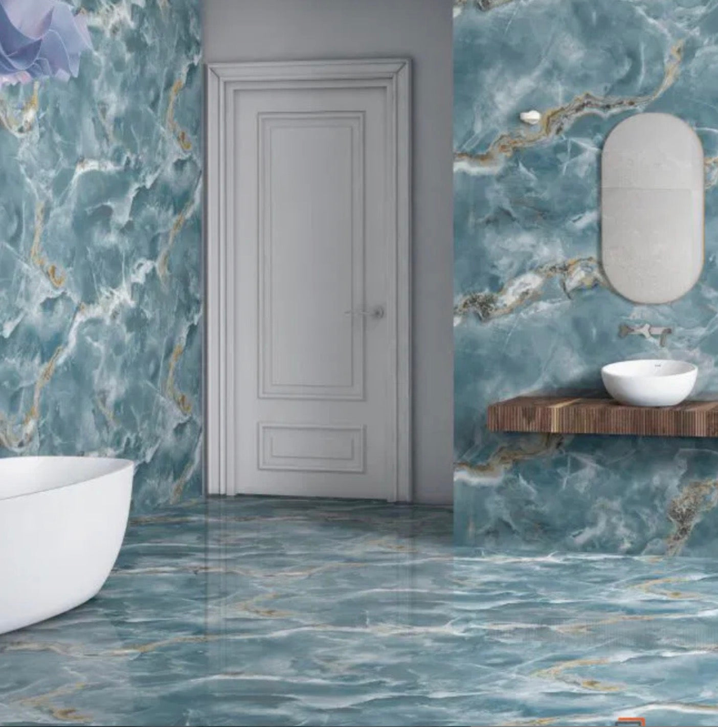 60x120cm Endless Love Aqua Hochglanz 9mm