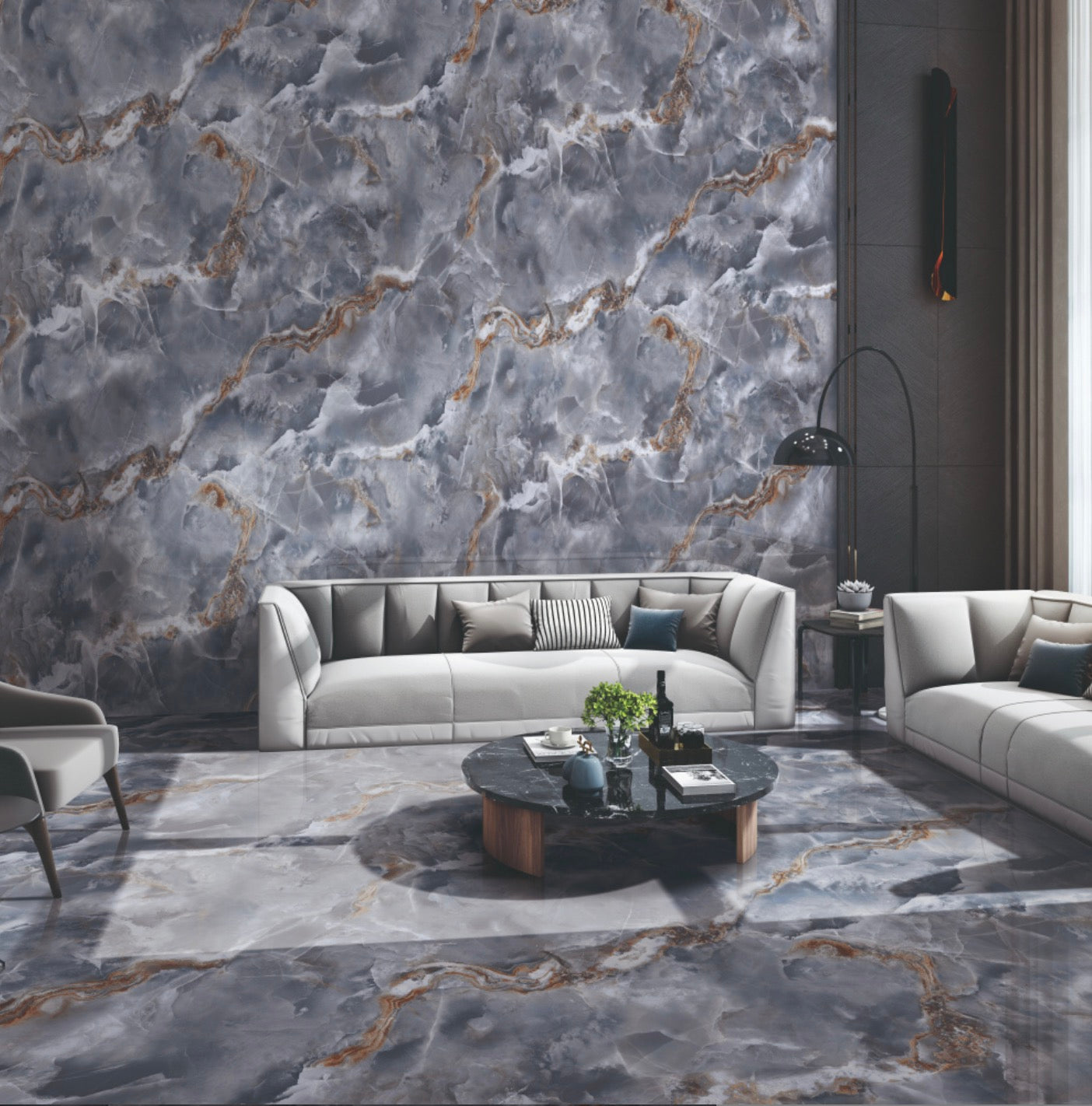 60x120cm Endless Love ONYX Blue Hochglanz 9mm